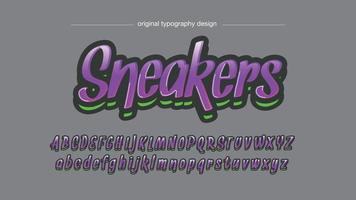 lila och gröna moderna kursiva typografi vektor