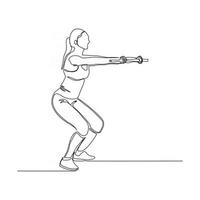 Kontinuierliche einzelne einzeilige Zeichnung Frau Yoga Gym Vektor-Illustration vektor