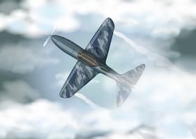 Militärjet fliegen in den Himmel vektor