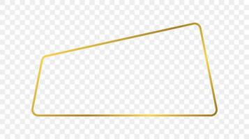 Gold glühend gerundet Trapez gestalten Rahmen vektor