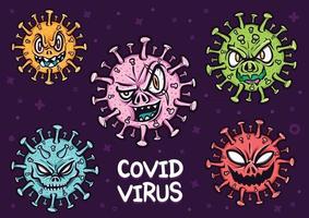 Covid Variant Virus Krankheit Cartoon Illustration vektor