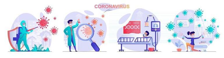 Coronavirus koncept scener vektor