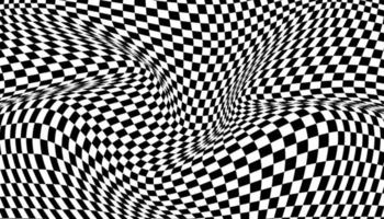 svart och vit förvrängd rutig bakgrund vektor
