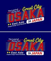 osaka stad årgång urban vibrafon randig skugga typsnitt, för skriva ut på t shirts etc. vektor