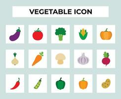 vegetabiliska platt vektor ikon uppsättning