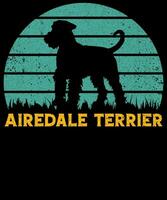 airedale terrier årgång tshirt design vektor