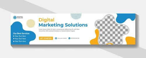 vi är digital marknadsföring lösning social media omslag mall vektor