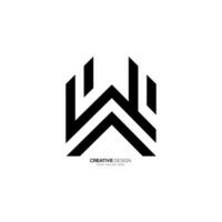 brev wa eller aw kreativ linje konst elegant monogram abstrakt alfabet logotyp vektor
