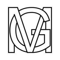 logotyp tecken mg gm, ikon dubbel- brev logotyp m g vektor