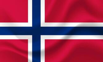 vinkade Norge flagga. norska flagga. vektor emblem av Norge