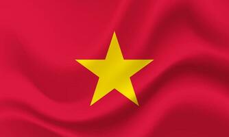 winkte Vietnam Flagge. Vietnam Flagge. Vektor Emblem von Vietnam