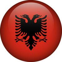 Albanien Flagge Taste. runden Flagge von Albanien. Vektor Flagge, Symbol. Farben und Anteil korrekt.