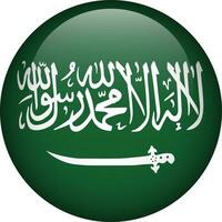 saudi arabien flagga knapp. runda flagga av saudi arabien. vektor flagga, symbol. färger och andel korrekt.