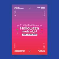 kostenlos Vektor Halloween Kino Flyer Vertikale Poster Vorlage