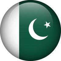 Pakistan Flagge Taste. Emblem von Pakistan. Vektor Flagge, Symbol. Farben und Anteil korrekt.