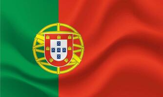 vinkade portugal flagga. portugisiska flagga. vektor emblem av portugal