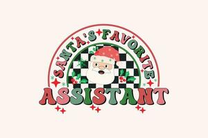 Santa's Liebling Assistent Weihnachten retro Typografie T-Shirt Design vektor