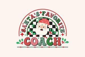 Santa's Liebling Trainer Weihnachten retro Typografie T-Shirt Design vektor