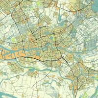 stad Karta av rotterdam, nederländerna vektor