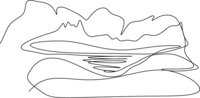 de illustrationer och ClipArt. ritad för hand illustration av en berg och träd vektor