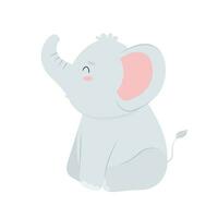 elefant. grå liten elefant i tecknad serie stil. barns platt illustration vektor