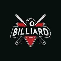 Billard- Logo Design Jahrgang retro Abzeichen vektor