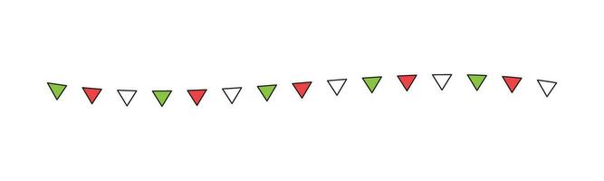 Flagge Separator Rand Illustration wellig Linie Dreieck Muster zum Weihnachten Thema Konzept zum Urlaub Zeit Winter Jahreszeit vektor