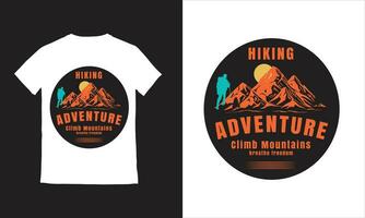 Wandern Abenteuer Design T-Shirt vektor