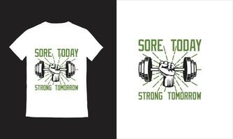 t-shirt design av kondition Gym vikt Träning kondition vektor