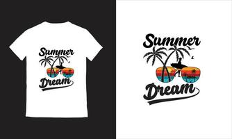 Sommer- Paradies Strand T-Shirt Design, vektor
