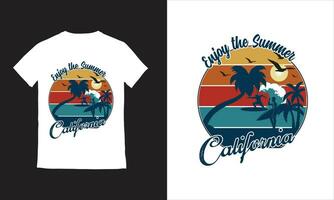 Sommer- Paradies Strand T-Shirt Design, vektor