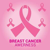 bröst cancer medvetenhet månad med rosa band. tror rosa vektor