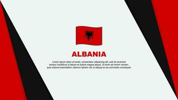 Albanien Flagge abstrakt Hintergrund Design Vorlage. Albanien Unabhängigkeit Tag Banner Karikatur Vektor Illustration. Albanien Flagge