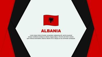 Albanien Flagge abstrakt Hintergrund Design Vorlage. Albanien Unabhängigkeit Tag Banner Karikatur Vektor Illustration. Albanien Hintergrund