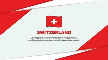 Schweiz Flagge abstrakt Hintergrund Design Vorlage. Schweiz Unabhängigkeit Tag Banner Karikatur Vektor Illustration. Schweiz