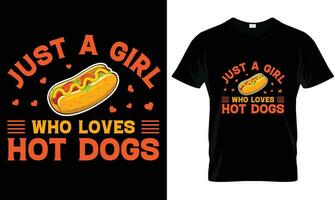 Hotdog T-Shirt Design Vektor Grafik.
