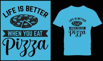 pizza t-shirt design vektor grafisk.