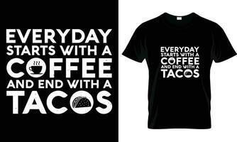 Tacos T-Shirt Design Vektor Grafik.