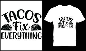 Tacos T-Shirt Design Vektor Grafik.