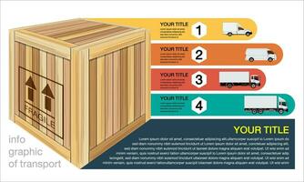 logistisk info grafisk med låda och lastbil. vektor