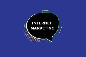 Neu Internet Marketing modern, Webseite, klicken Taste, eben, Zeichen, Rede, Blase Banner, vektor