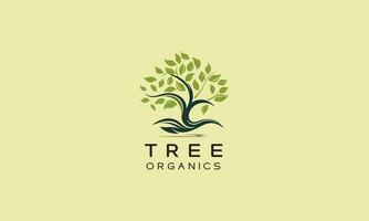 organisk träd logotyp vektor ikon design