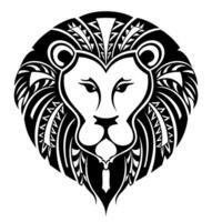 dekorativ Vektor Illustration von Tierkreis Zeichen Löwe im schwarz