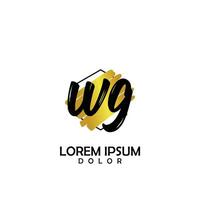 wg Initiale Bürste im Kreis Rahmen Vorlage Design vektor