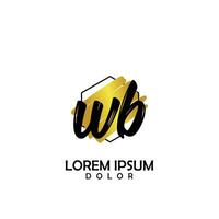 wb Initiale Bürste im Kreis Rahmen Vorlage Design vektor