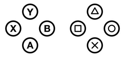 gamepad knappar linje ikon vektor spel kontrollant uppsättning
