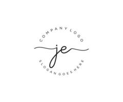 initial je feminines Logo Schönheitsmonogramm und elegantes Logo-Design, Handschrift-Logo der Erstunterschrift, Hochzeit, Mode, Blumen und Pflanzen mit kreativer Vorlage. vektor