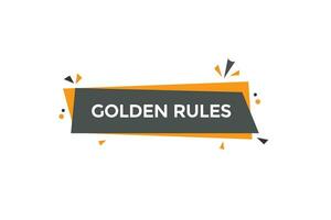 Neu golden Regeln modern, Webseite, klicken Taste, eben, Zeichen, Rede, Blase Banner, vektor