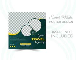 redigerbar mall posta för social media annons. webb baner annonser för resa befordran. vektor