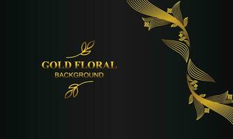 elegant Gold Blumen- Hintergrund mit Blumen- und Blatt Ornament vektor